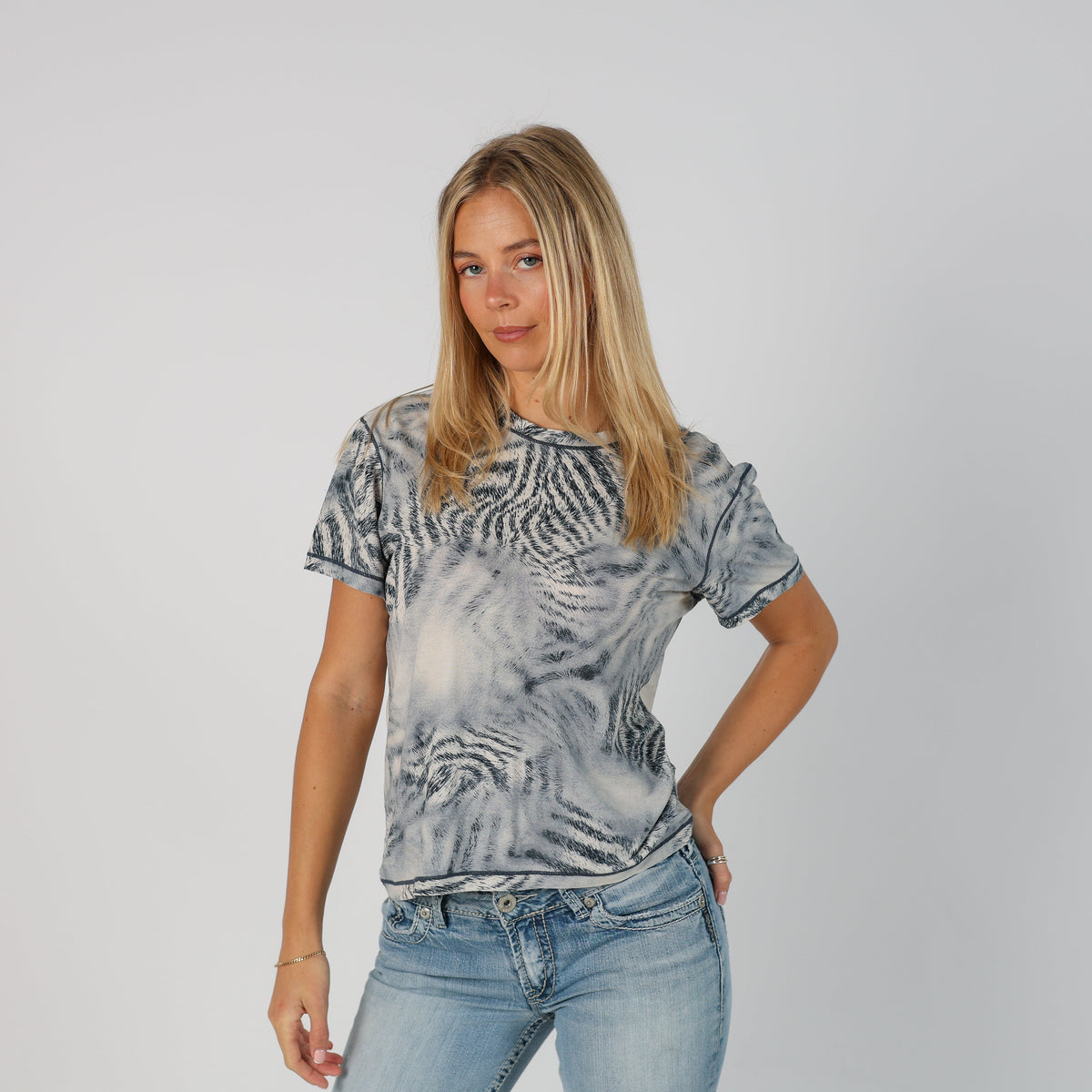 Light Blue Y2K Roberto Cavalli T-shirt (L)