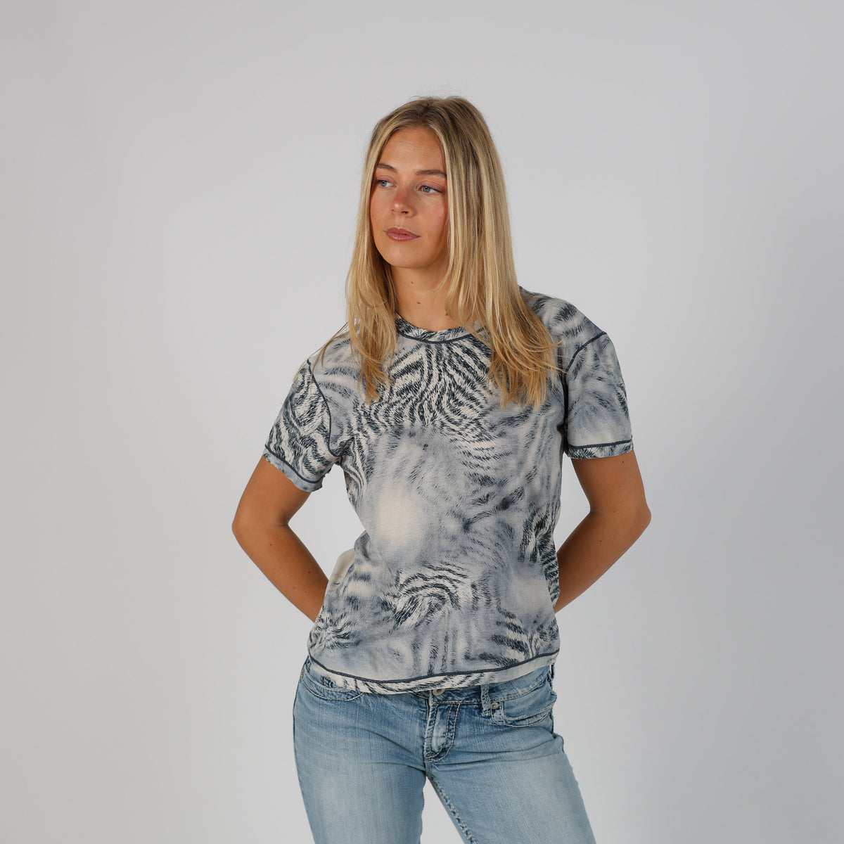 Light Blue Y2K Roberto Cavalli T-shirt (L)