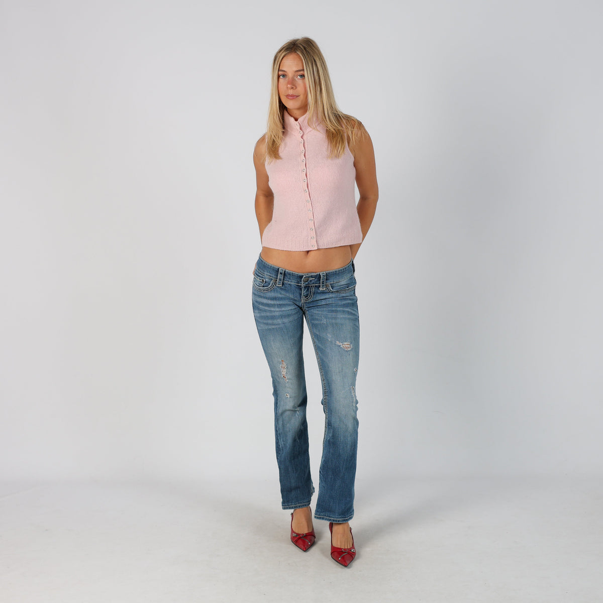 Blue Y2K Bootcut Jeans (S)