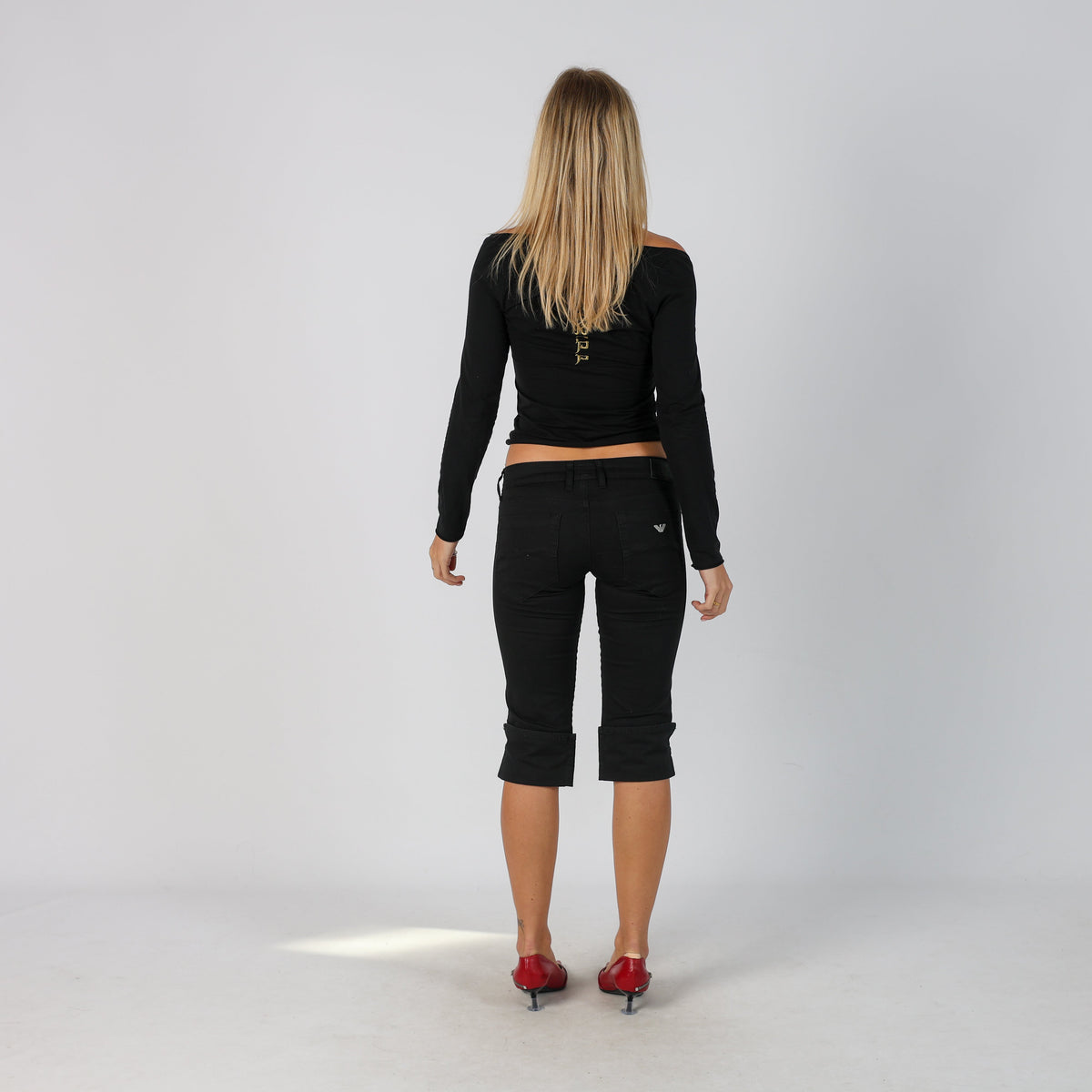 Black Y2K Armani Jeans Capri Trouser (S)