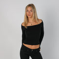 Black Y2K Long Sleeve Top (S)