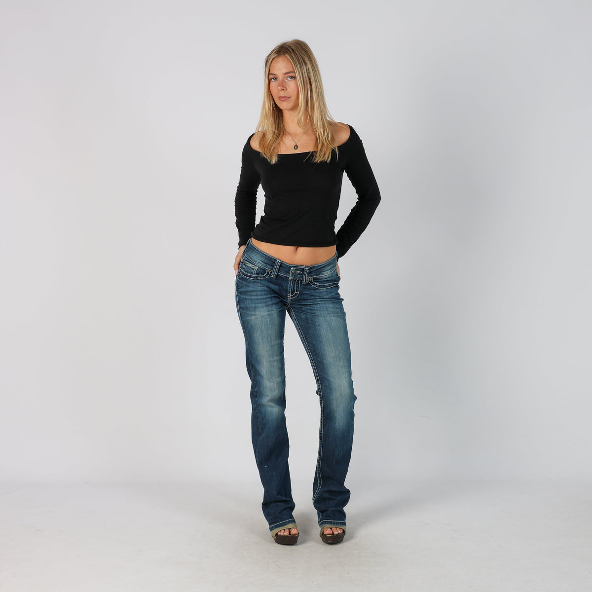 Blue Y2K Bootcut Jeans (M)