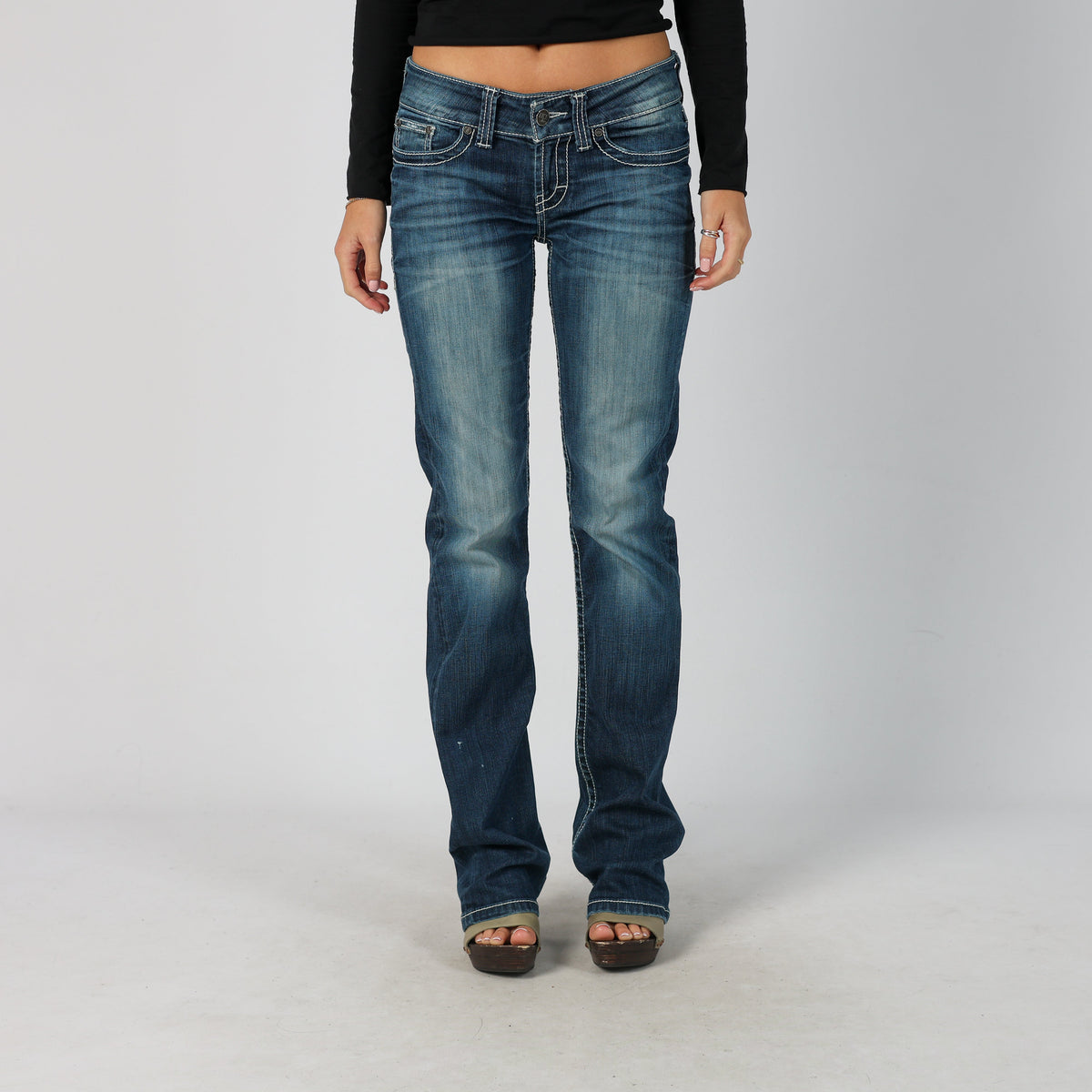 Blue Y2K Bootcut Jeans (M)