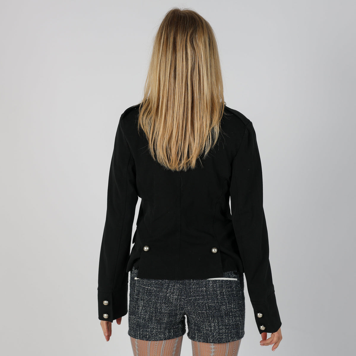 Black Y2K Denny Rose Woven Jacket (M)