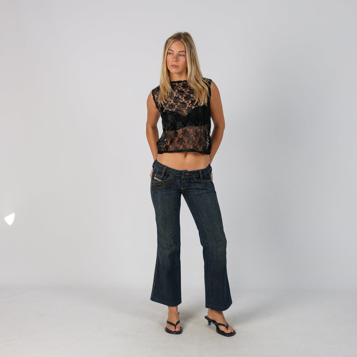 Blue Y2K Diesel Bootcut Jeans (M)