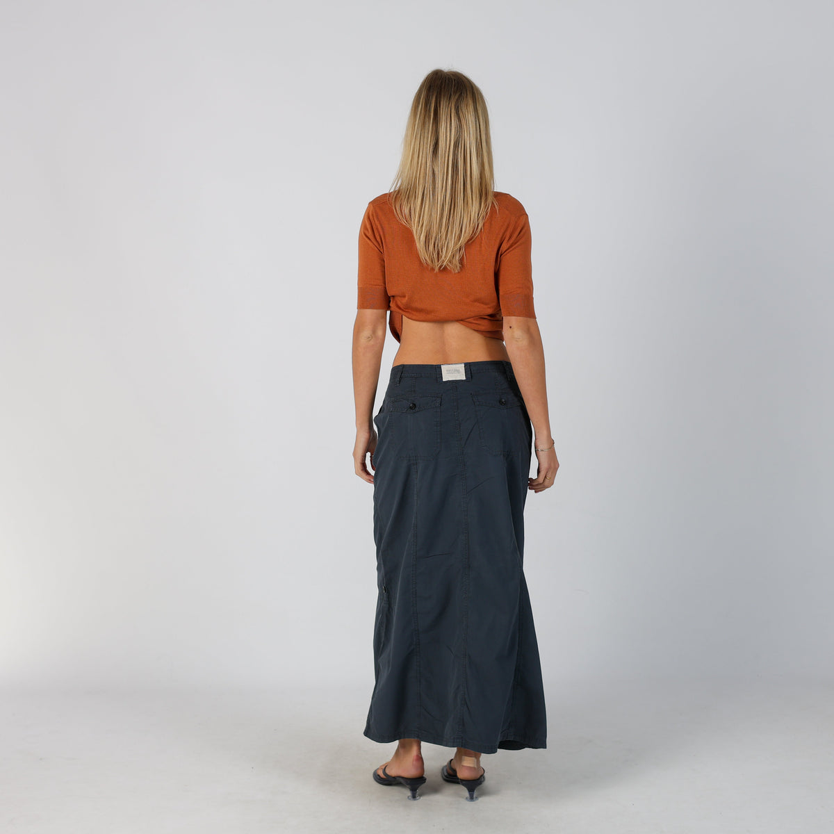 Navy Blue Y2K North Sails Woven Maxi Skirt (S)