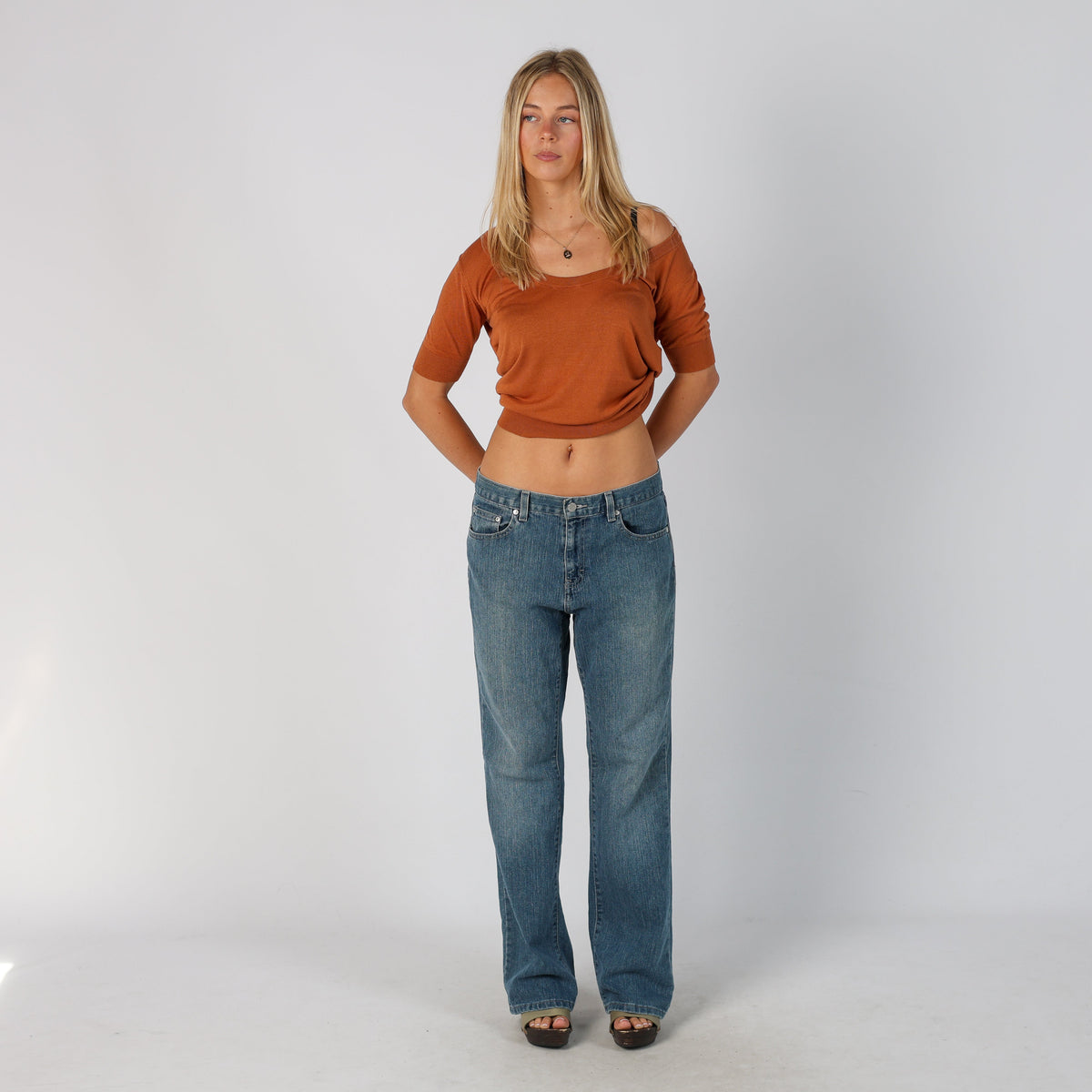 Blue Y2K Calvin Klein Bootcut Jeans (M)