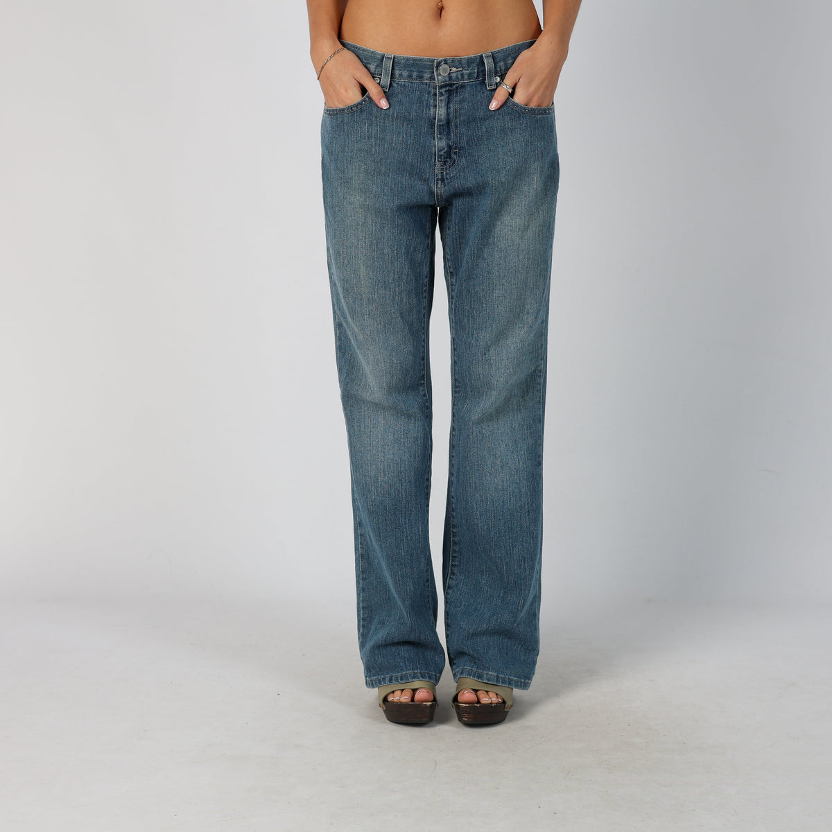 Blue Y2K Calvin Klein Bootcut Jeans (M)
