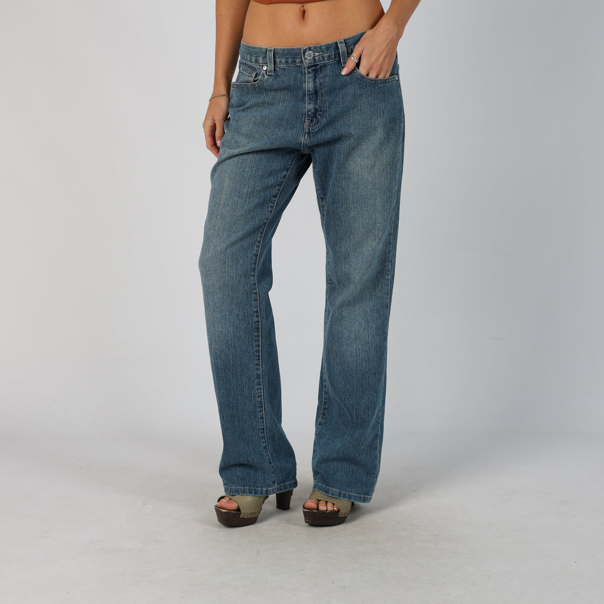Blue Y2K Calvin Klein Bootcut Jeans (M)