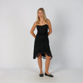 Black Y2K Woven Midi Dress Ruby Rox (XS)