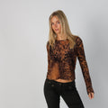 Brown Y2K Lace Top (M)