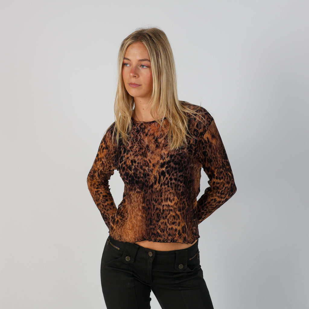 Brown Y2K Lace Top (M)