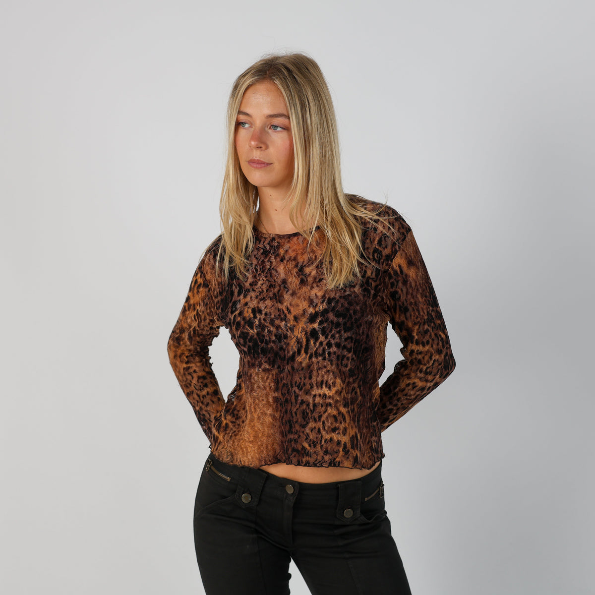 Brown Y2K Lace Top (M)