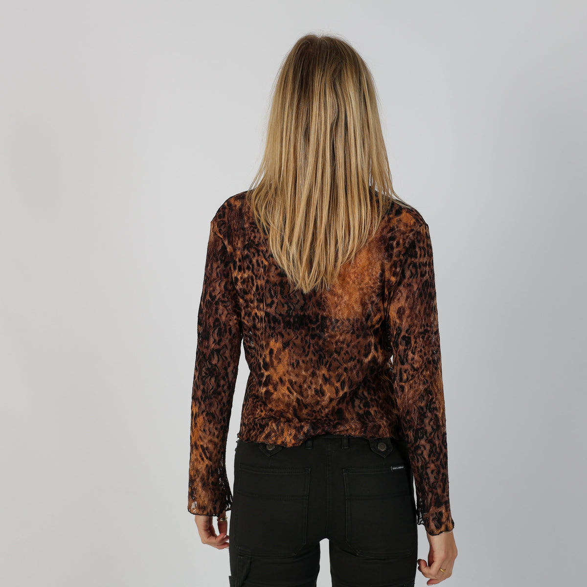 Brown Y2K Lace Top (M)