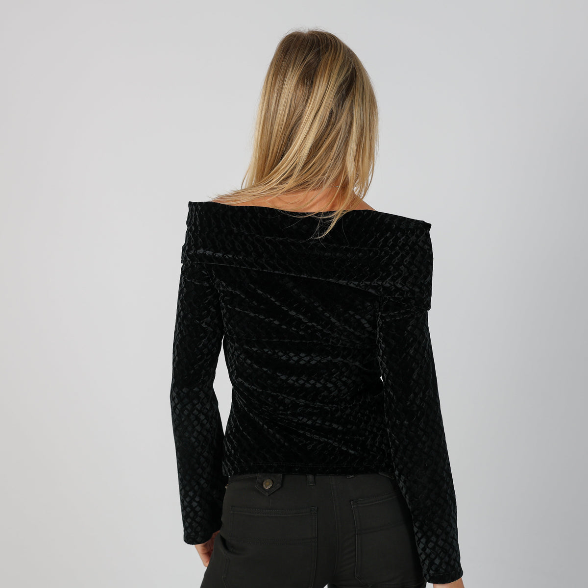 Black Y2K Long Sleeve Top Off the shoulder (S)