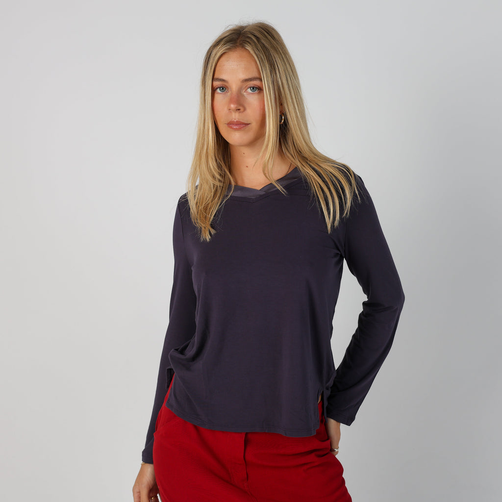 Purple Y2K Max Mara Long Sleeve Top (M)