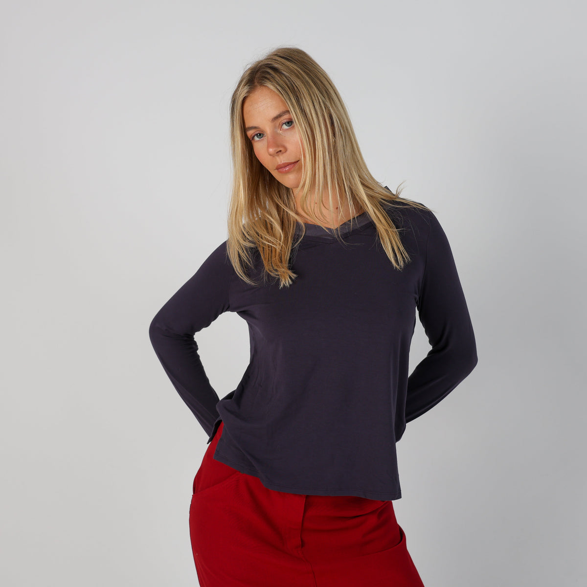 Purple Y2K Max Mara Long Sleeve Top (M)