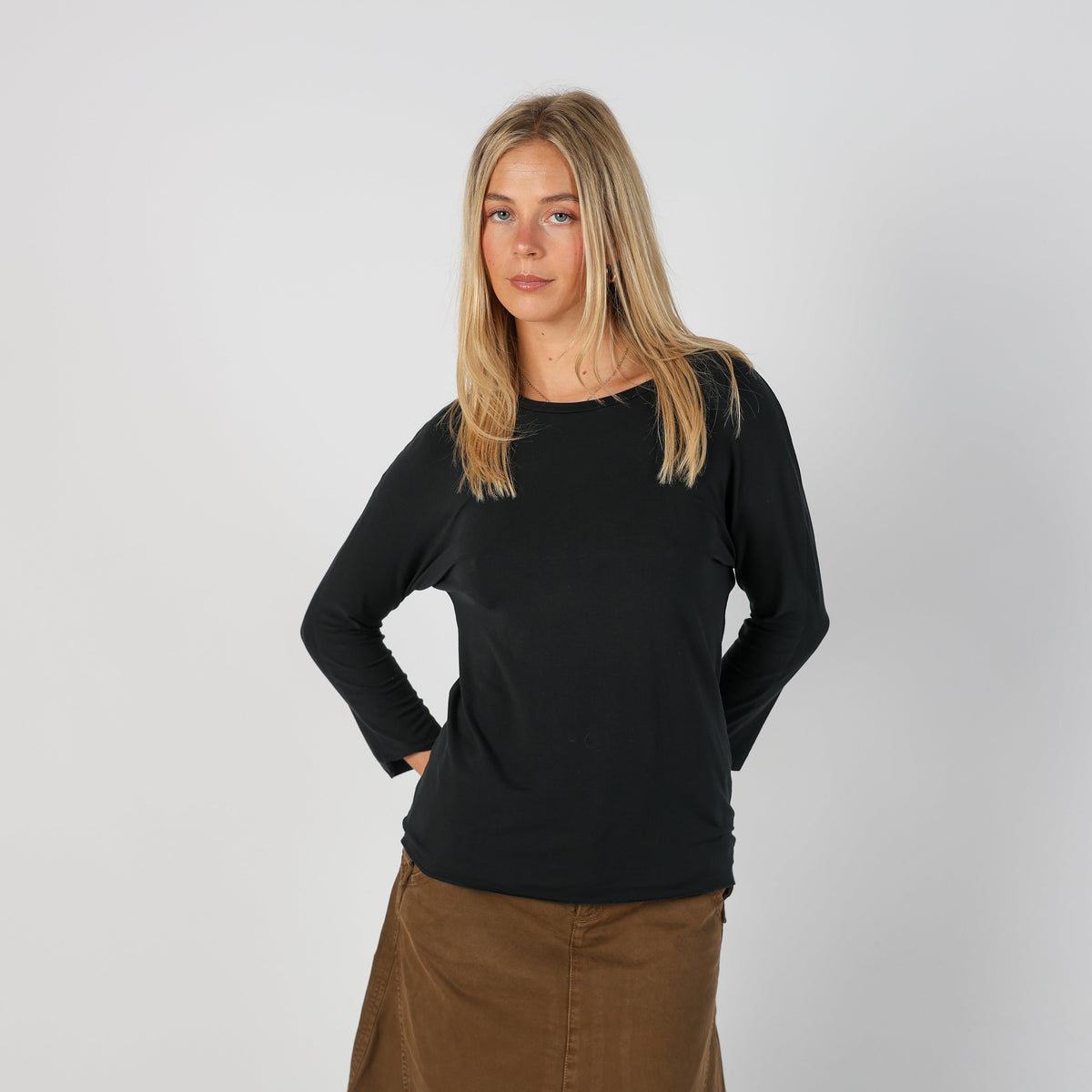 Black Y2K Max Mara Long Sleeve Top (M)