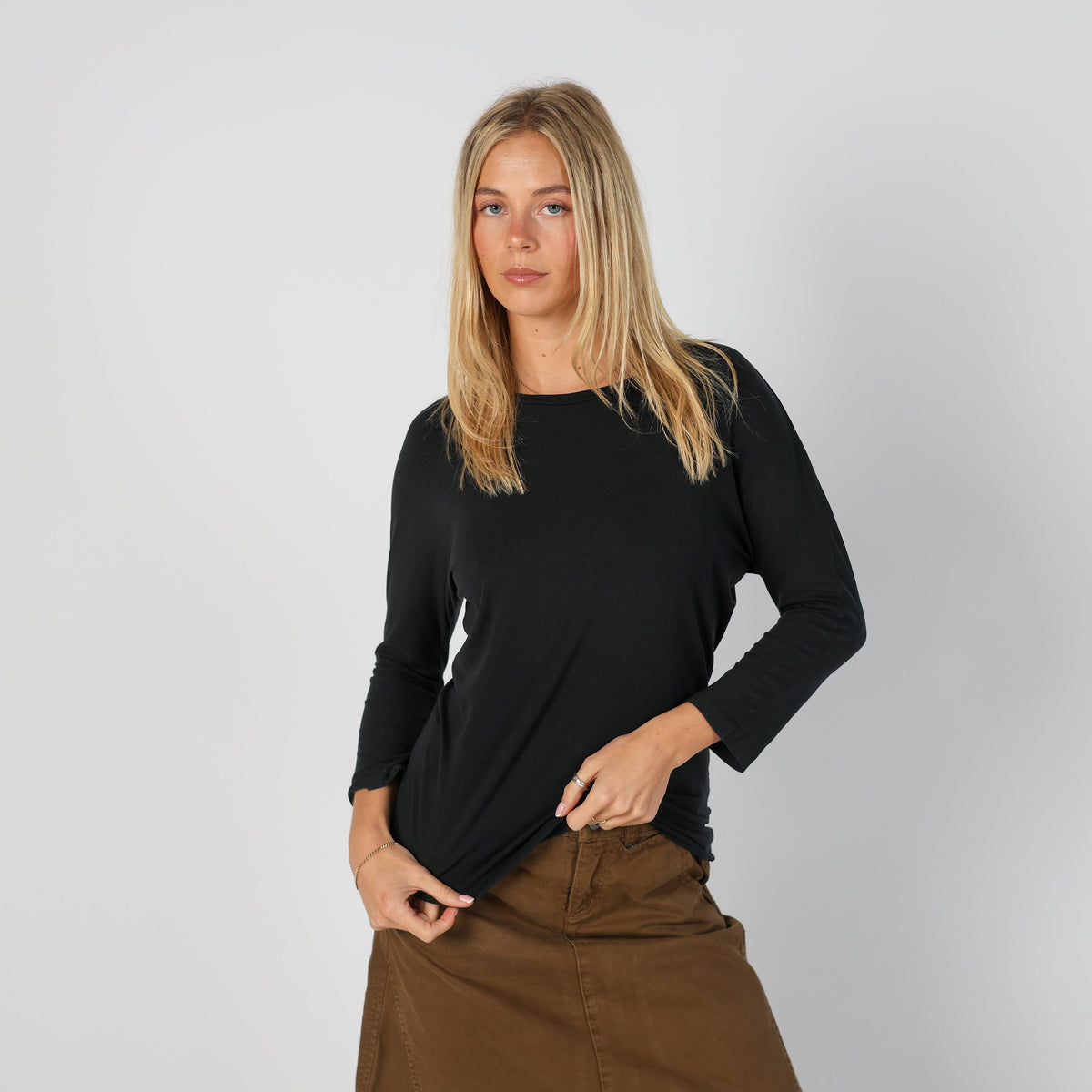 Black Y2K Max Mara Long Sleeve Top (M)