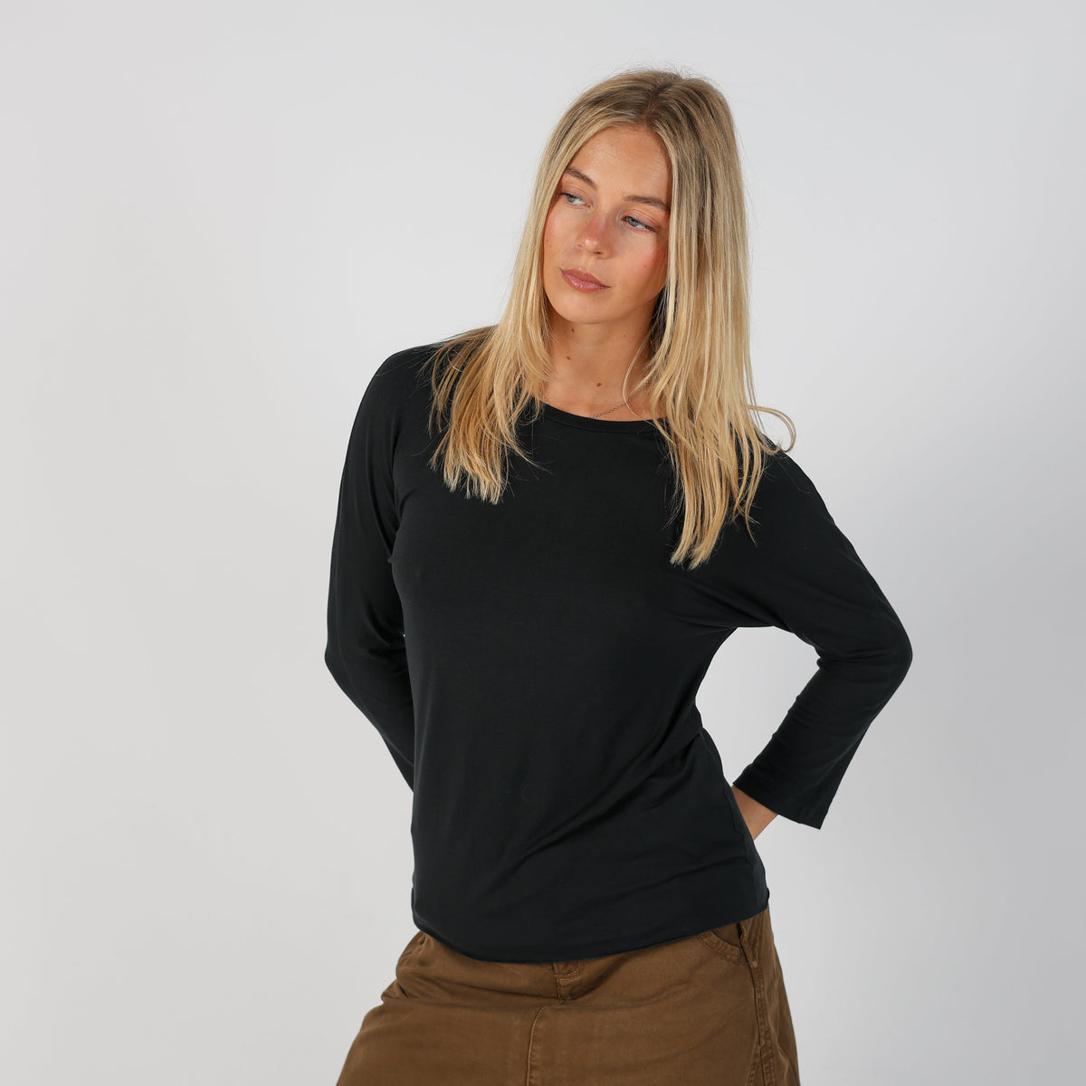 Black Y2K Max Mara Long Sleeve Top (M)