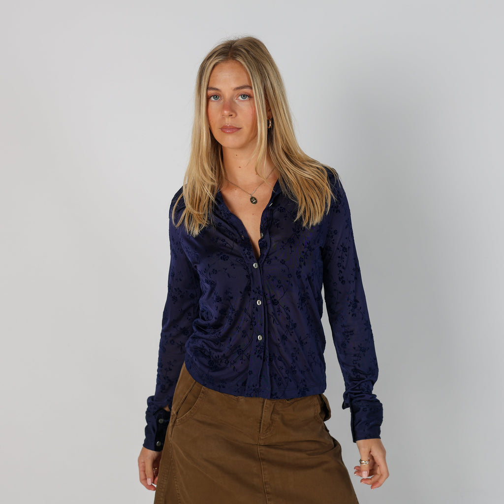 Blue Y2K Made in Italy Blouse (M)
