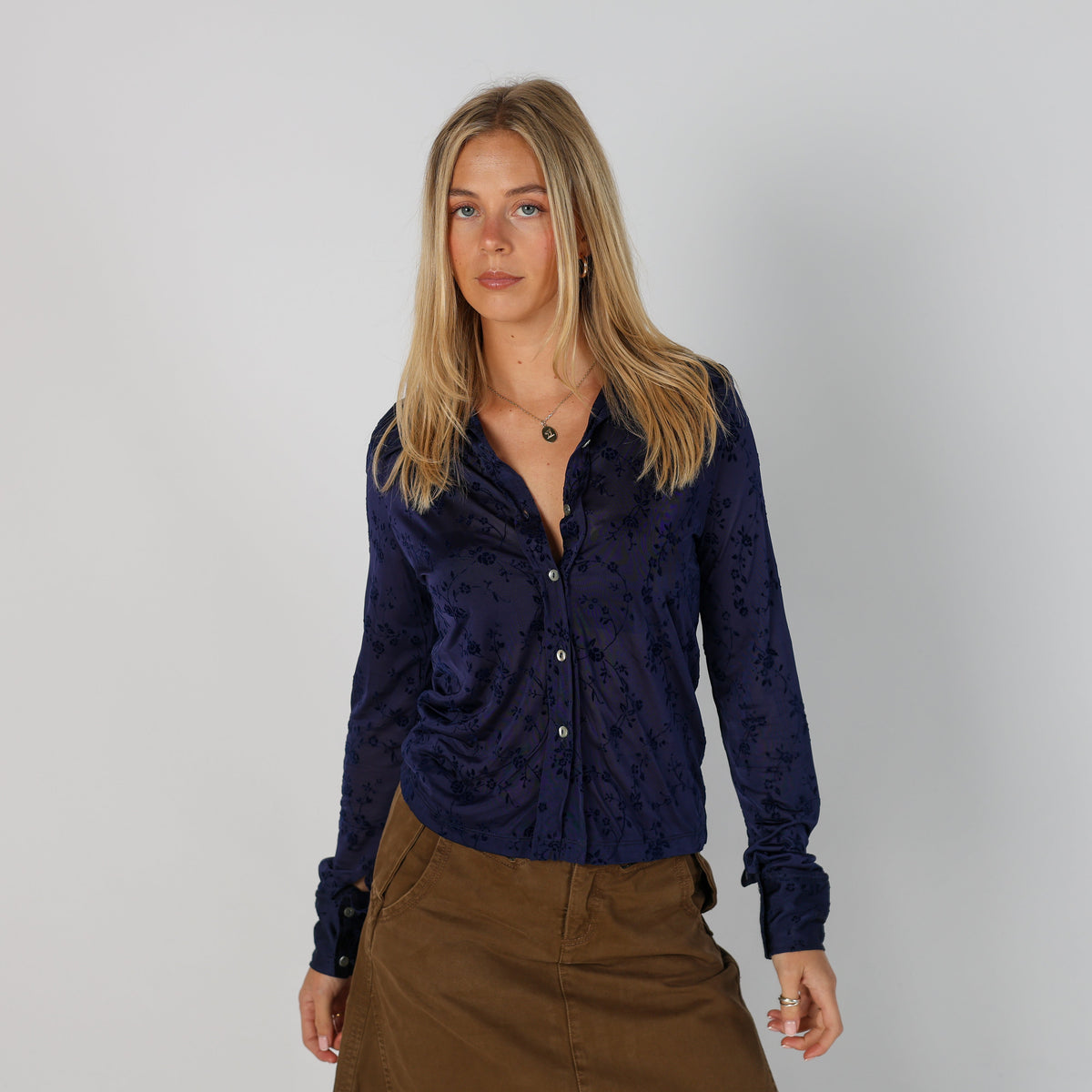 Blue Y2K Made in Italy Blouse (M)