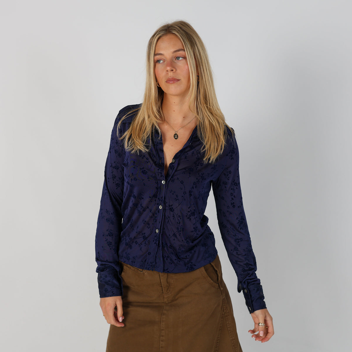 Blue Y2K Made in Italy Blouse (M)
