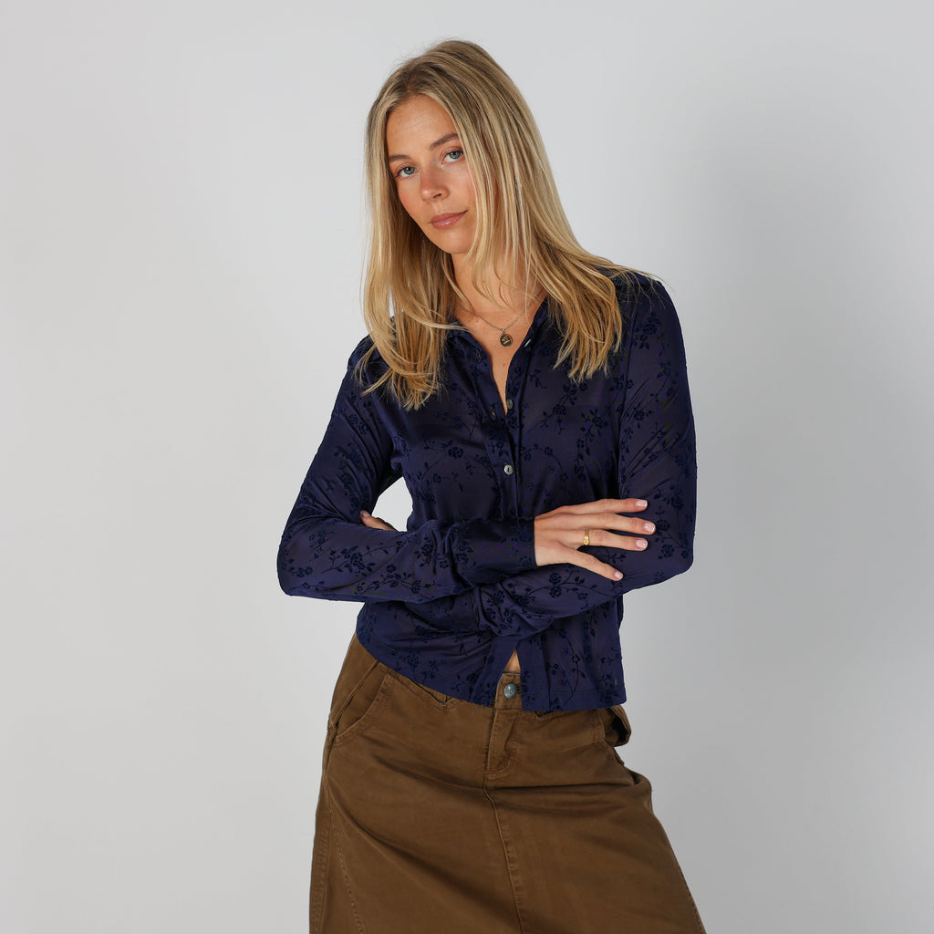 Blue Y2K Made in Italy Blouse (M)