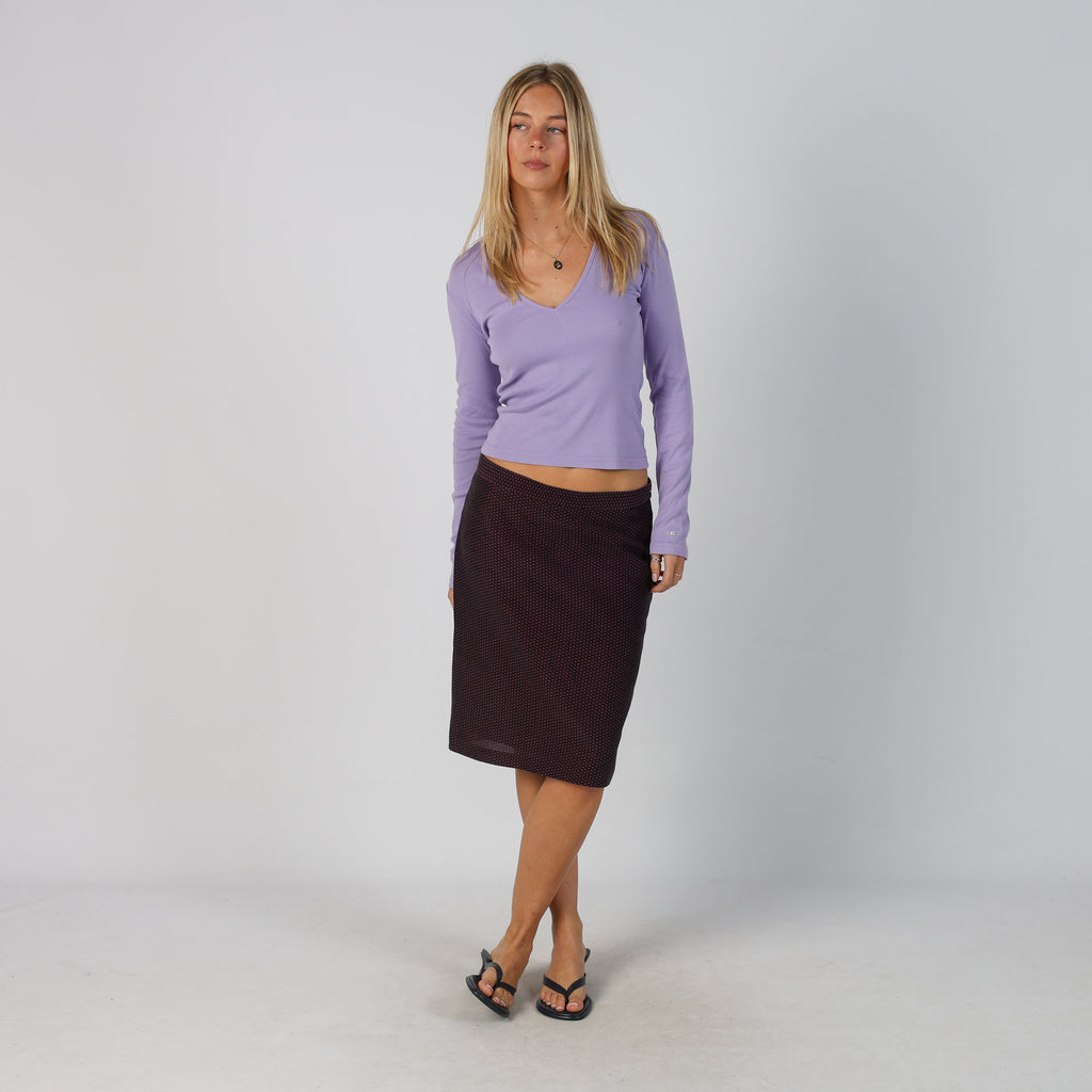 Purple 90s Moschino Woven Midi Skirt (10)