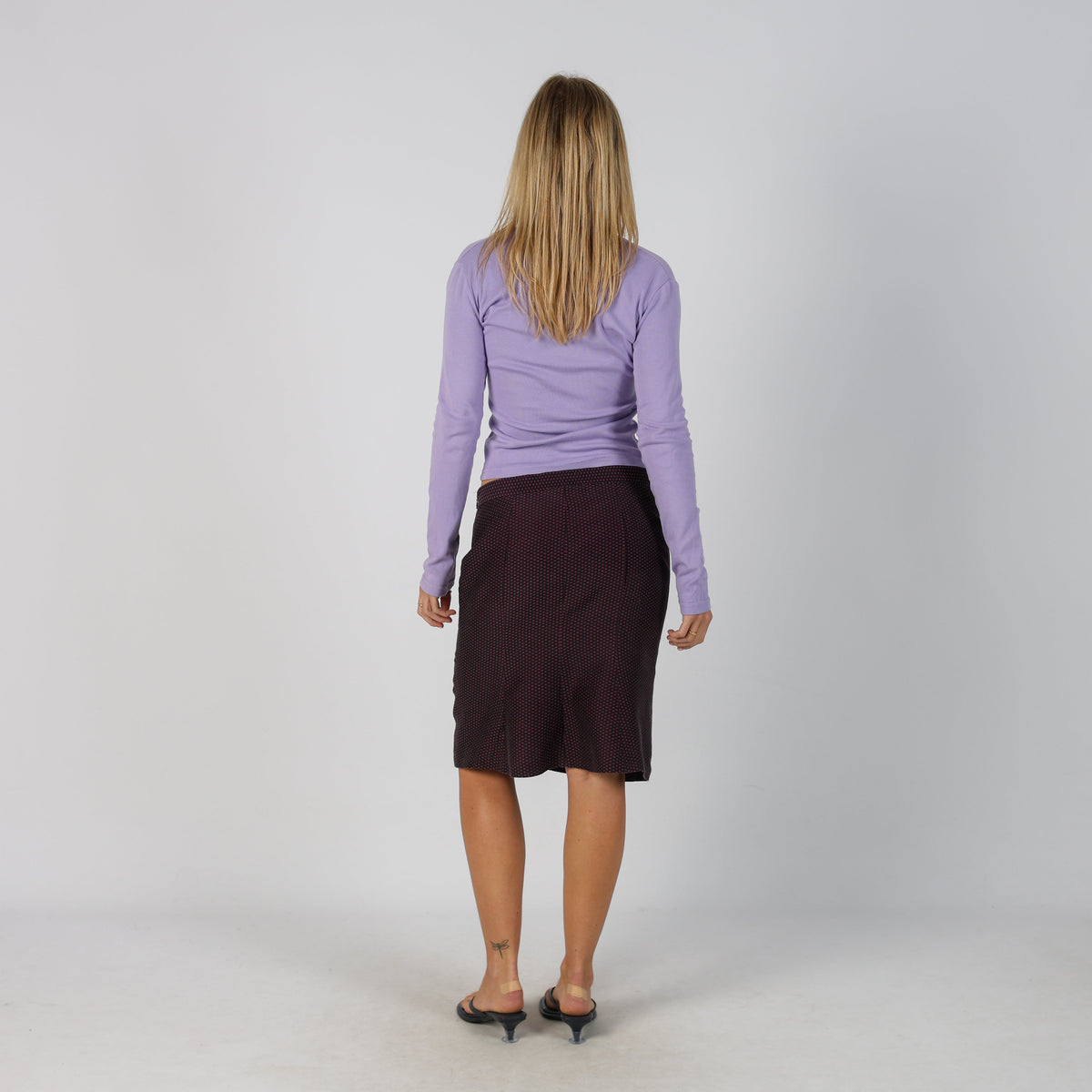 Purple 90s Moschino Woven Midi Skirt (10)