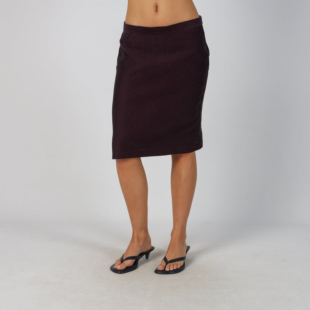 Purple 90s Moschino Woven Midi Skirt (10)