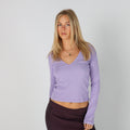 Lilac Purple Y2K Met Long Sleeve Top (S)