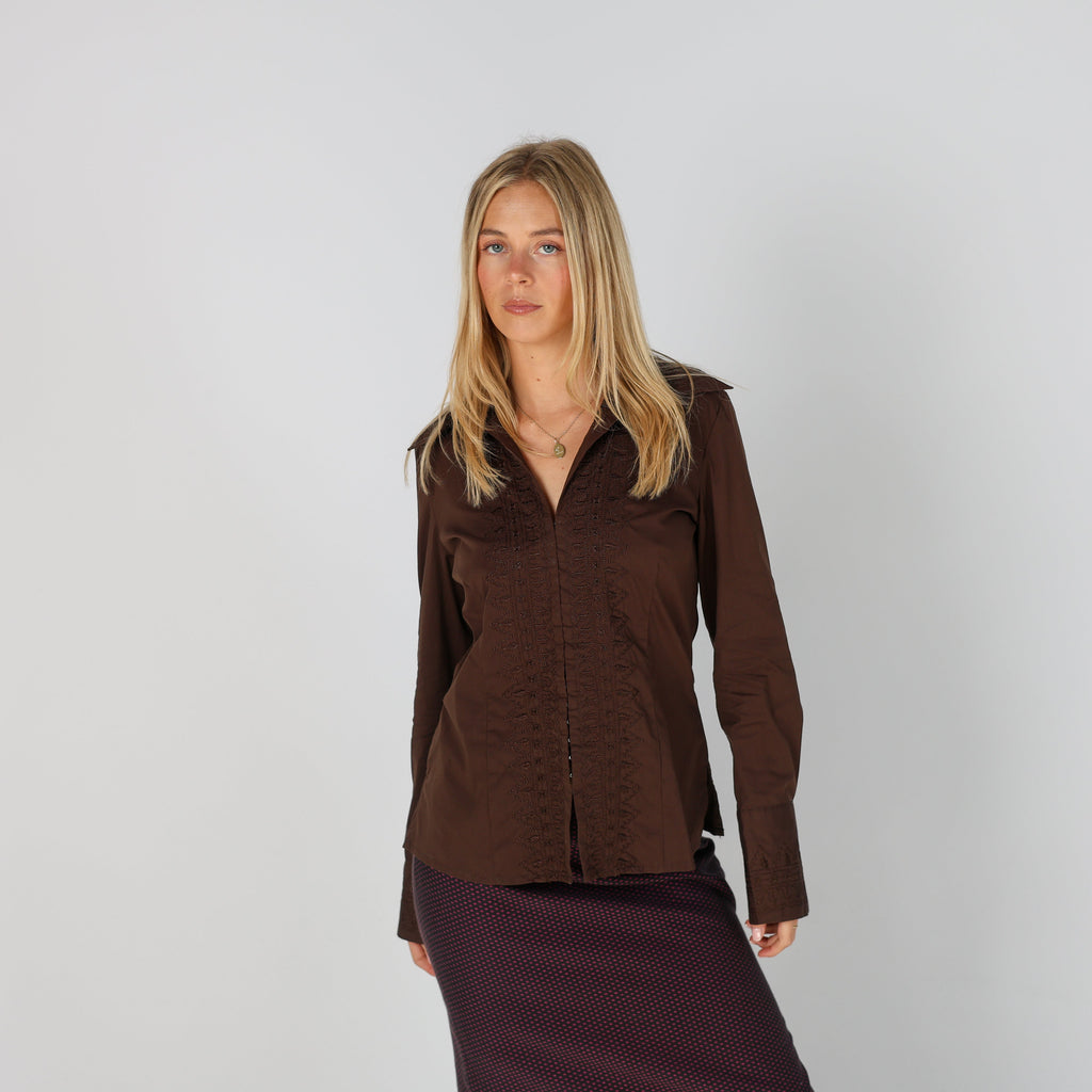 Brown Y2K Hallhuber Shirt (S)
