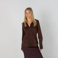Brown Y2K Hallhuber Shirt (S)