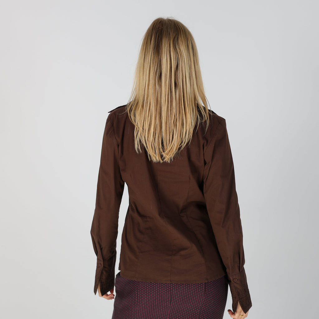 Brown Y2K Hallhuber Shirt (S)