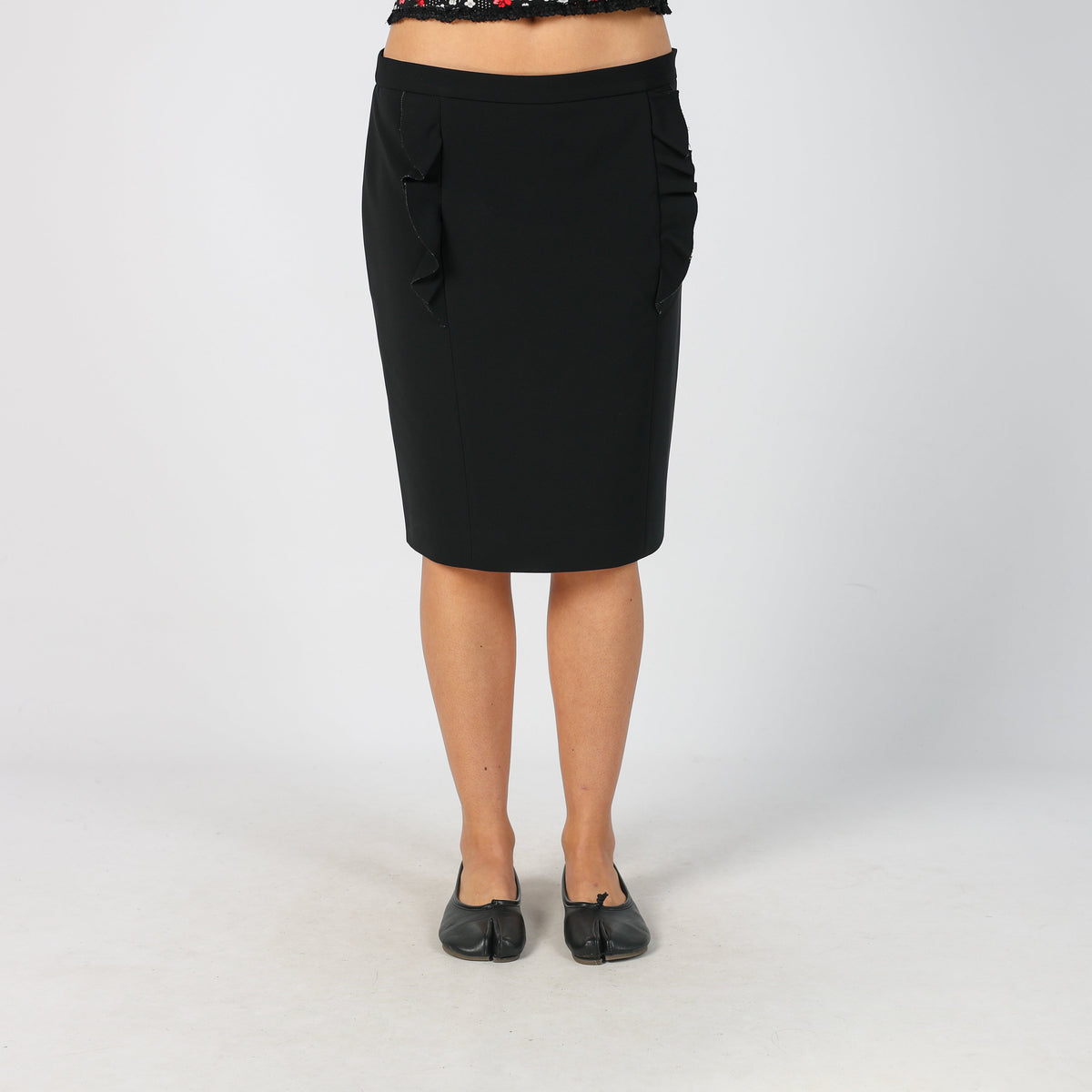 Black Y2K Moschino Woven Midi Skirt (10)