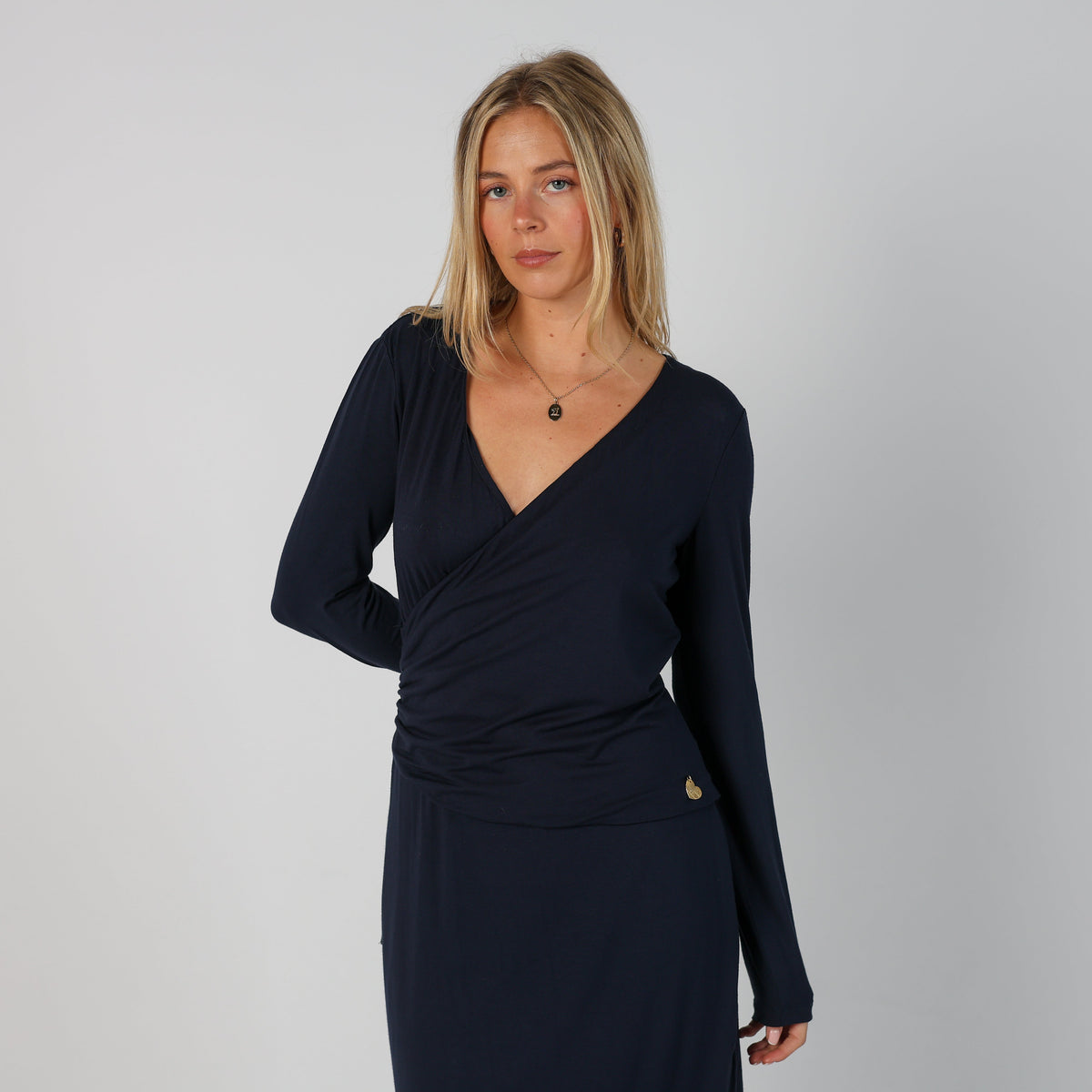 Navy Blue Y2K Moschino Woven Midi Dress (M)
