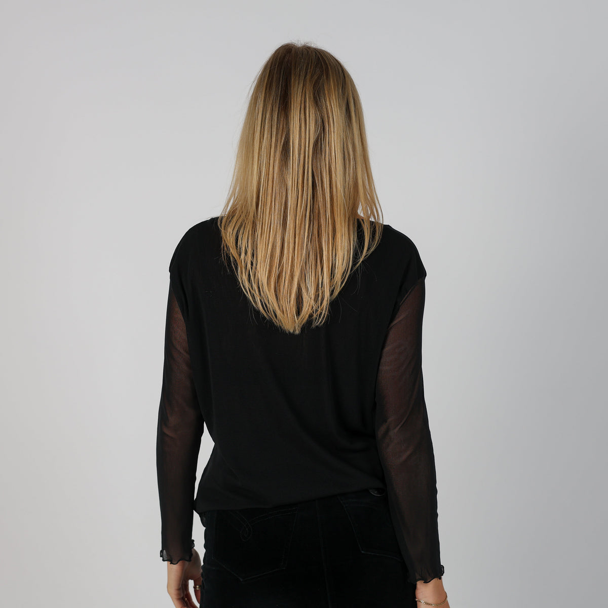 Black Y2K Made in Italy Mesh Top (M)