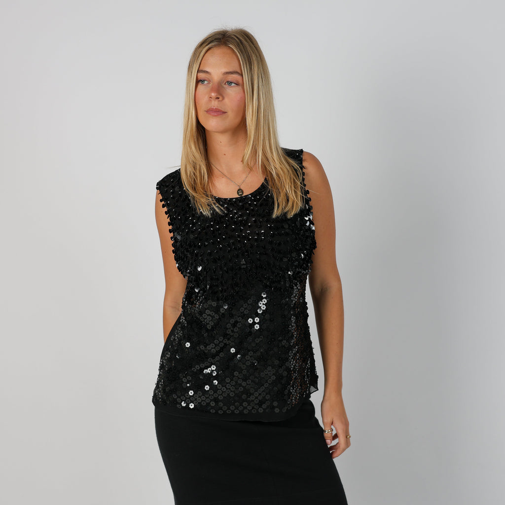 Black Y2K Conos Cami Sequin (M)