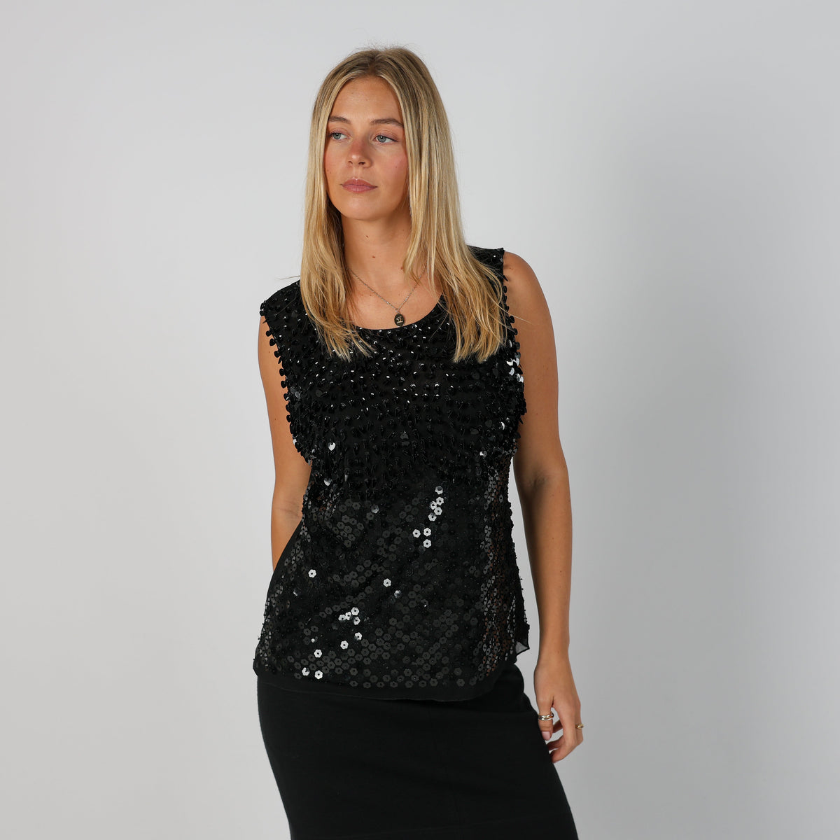 Black Y2K Conos Cami Sequin (M)