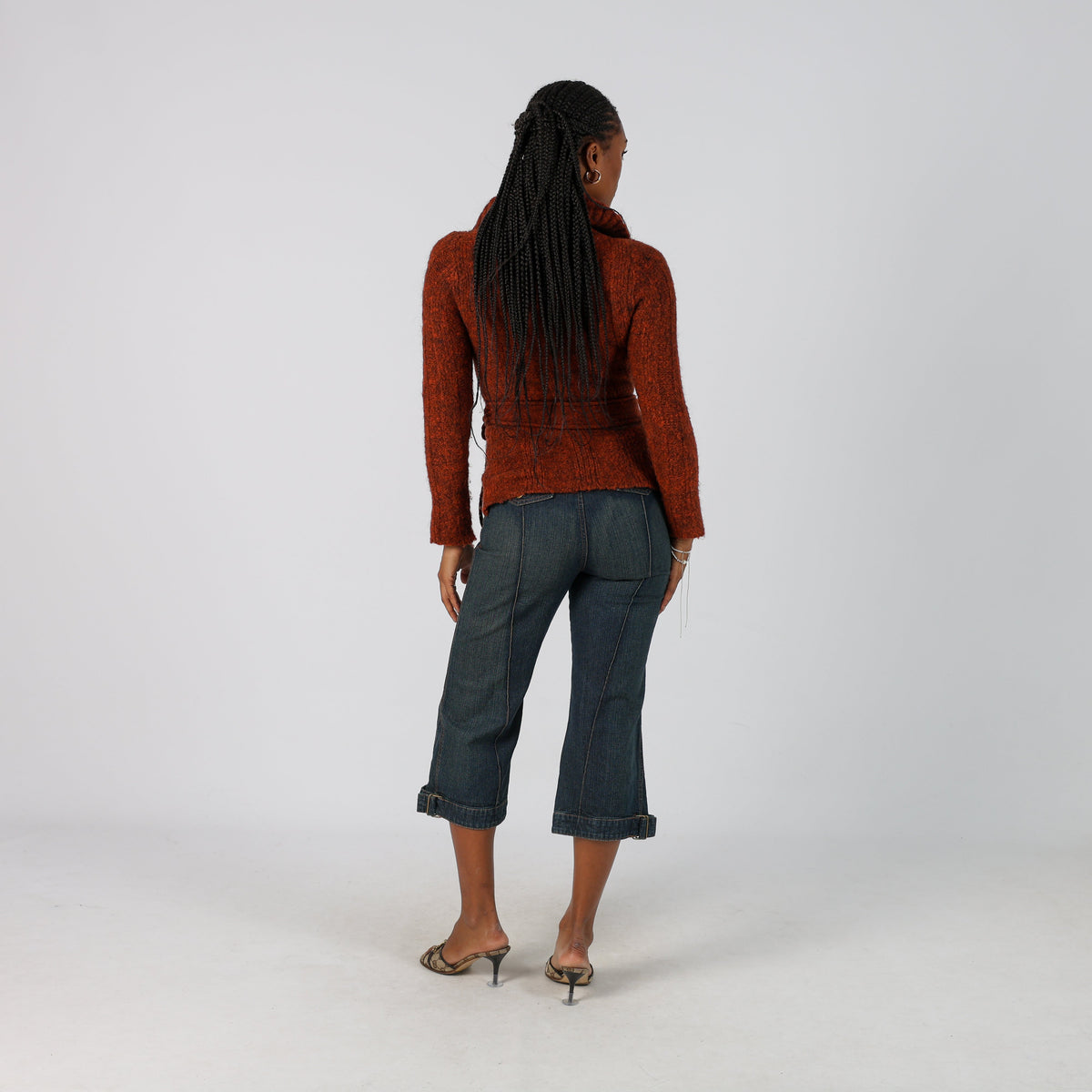 Orange Y2K Made in Italy Knitted Jumper Mohair blend (S)