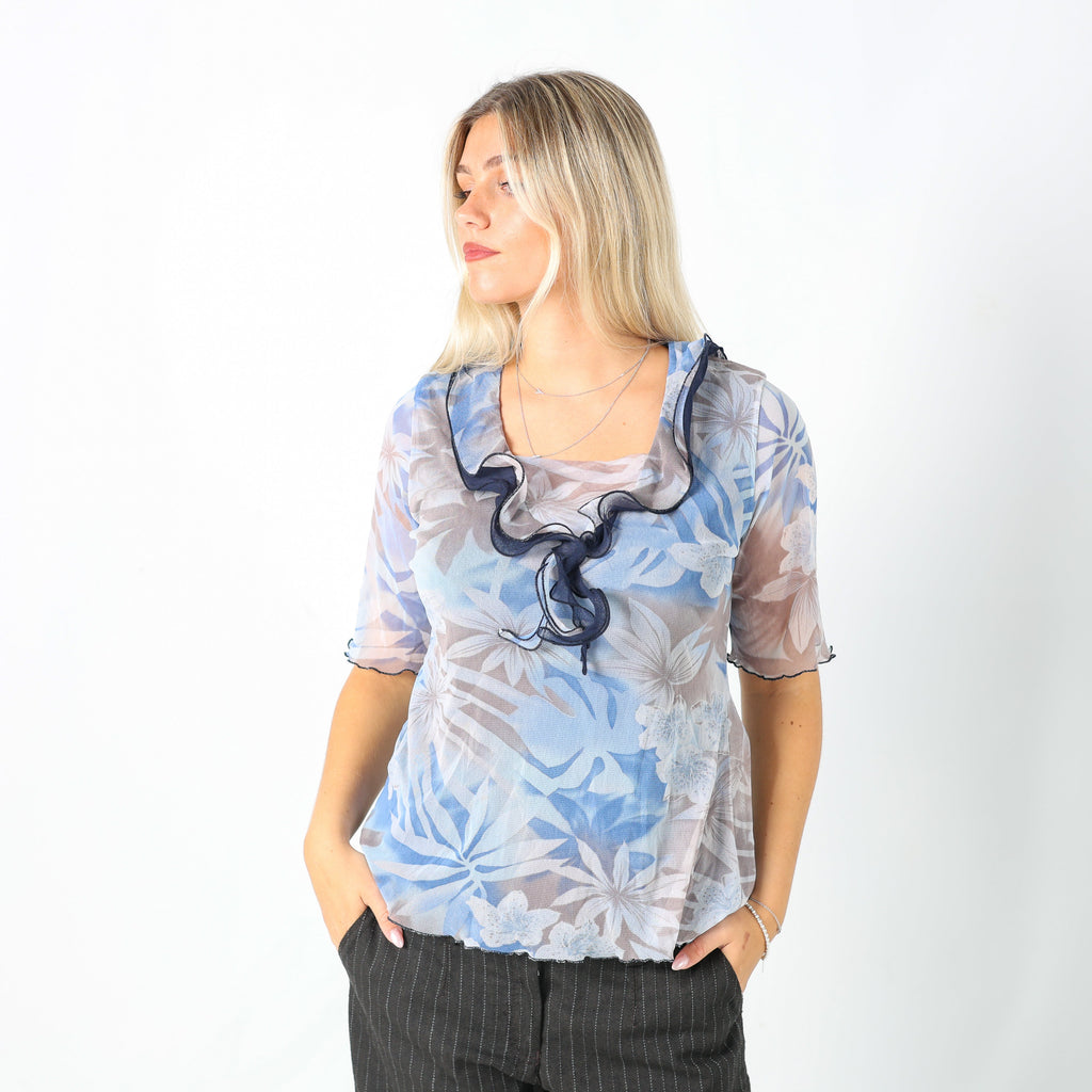 Blue Y2K Made in Italy Blouse (L)
