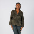 Dark Green Y2K Project Leather Jacket (M)
