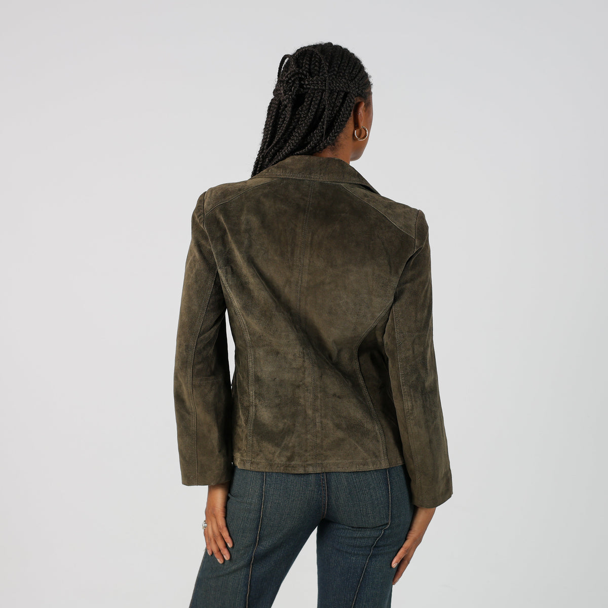 Dark Green Y2K Project Leather Jacket (M)