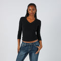 Black Y2K Gianfranco Ferre Long Sleeve Top (S)