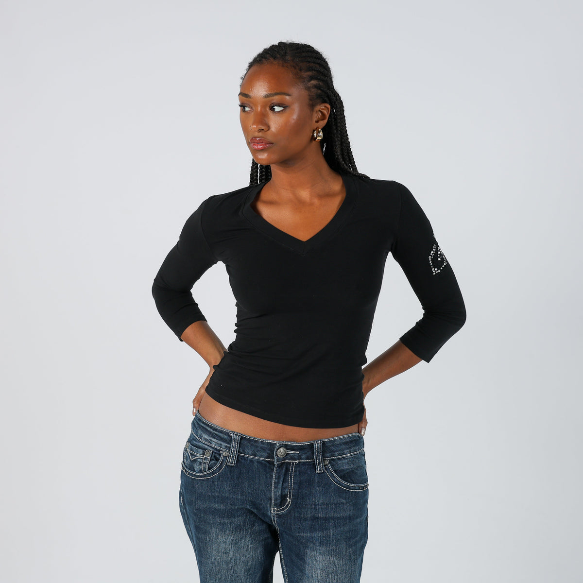 Black Y2K Gianfranco Ferre Long Sleeve Top (S)