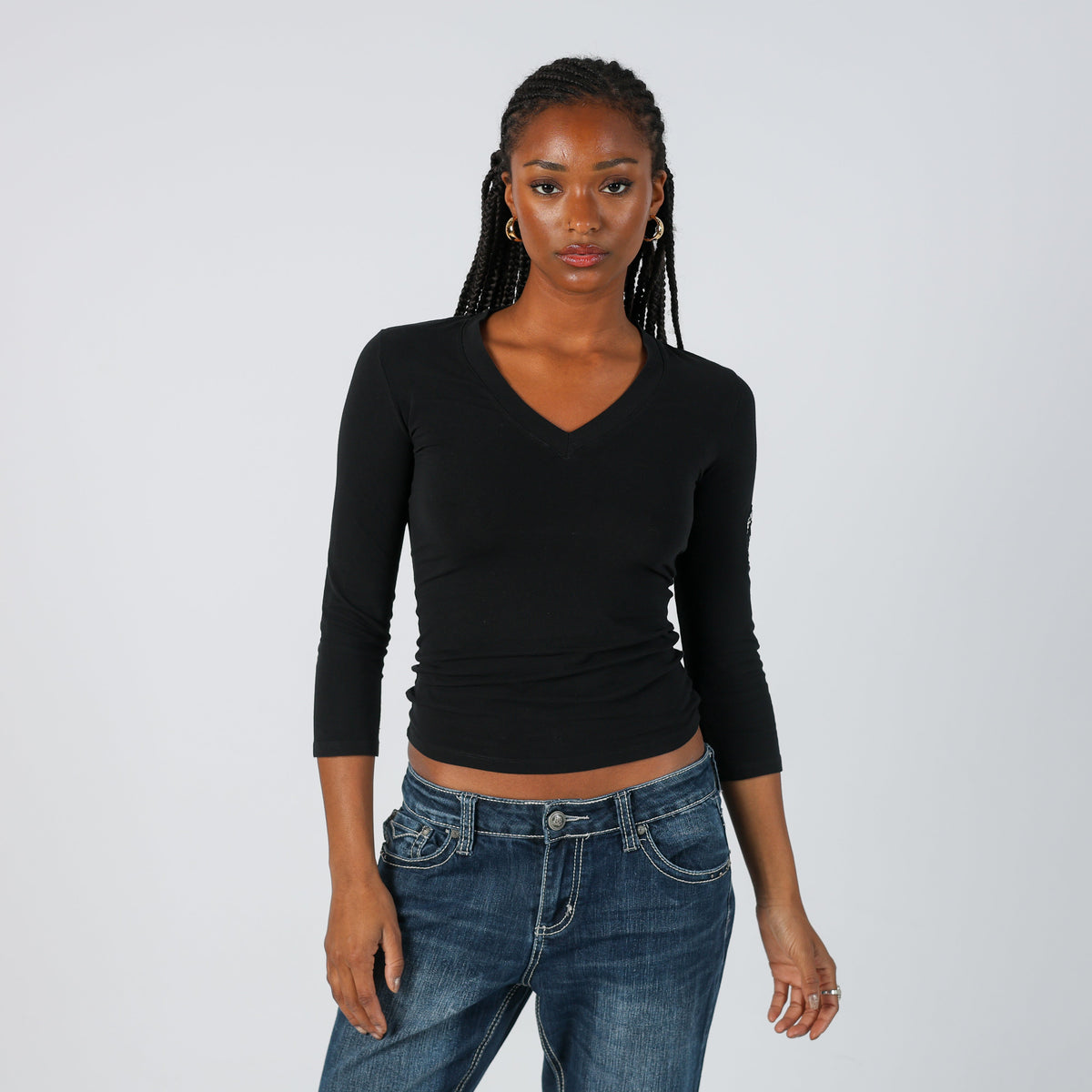 Black Y2K Gianfranco Ferre Long Sleeve Top (S)