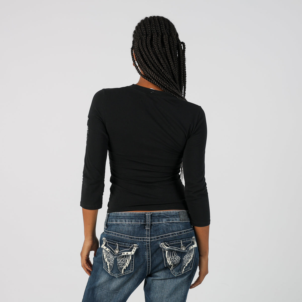 Black Y2K Gianfranco Ferre Long Sleeve Top (S)
