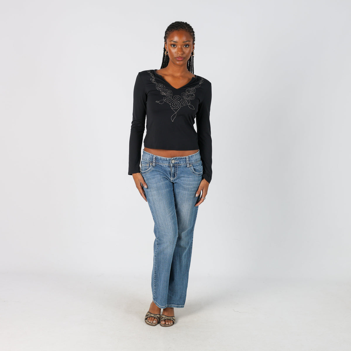 Light Blue Y2K Maurices Straight Jeans (S)