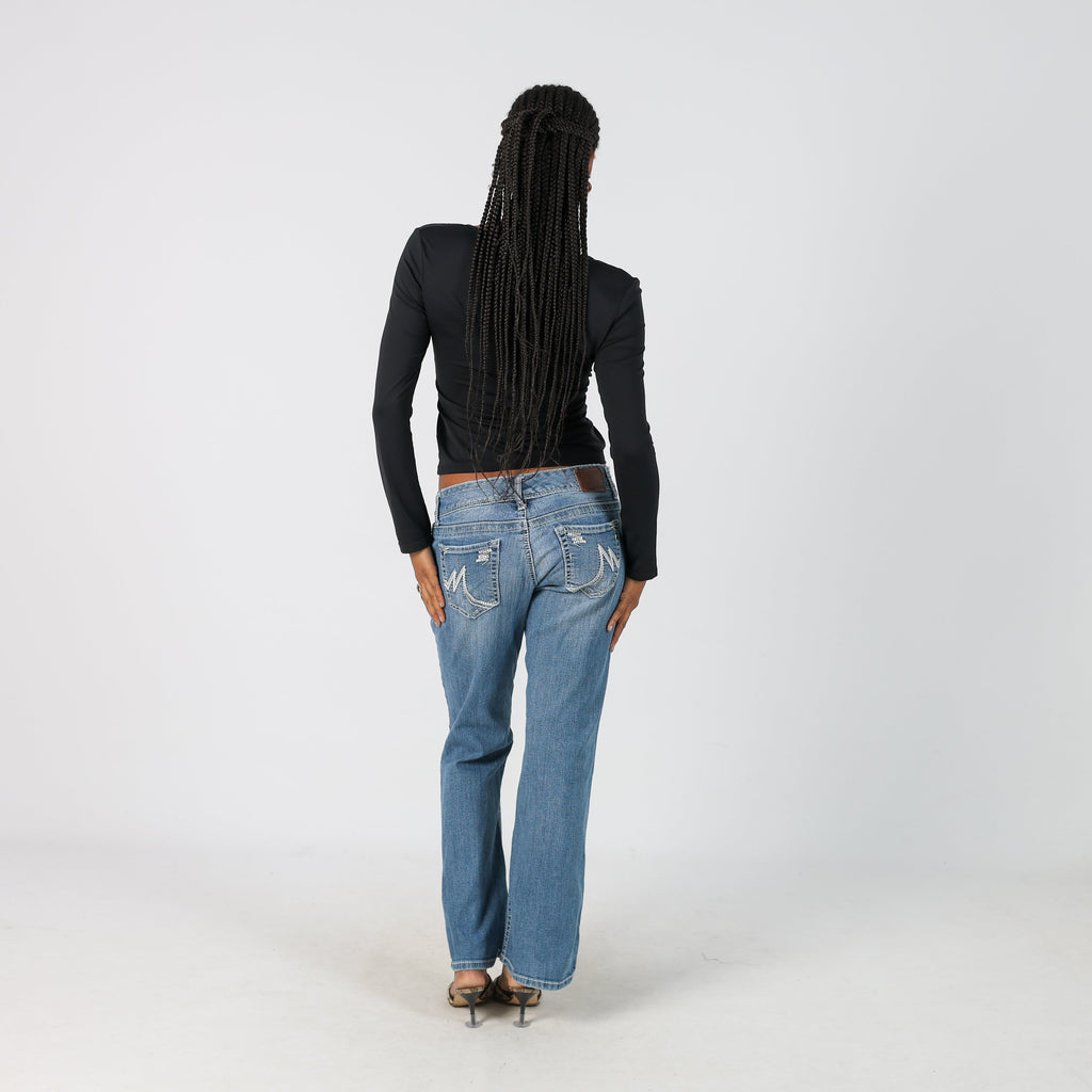 Light Blue Y2K Maurices Straight Jeans (S)